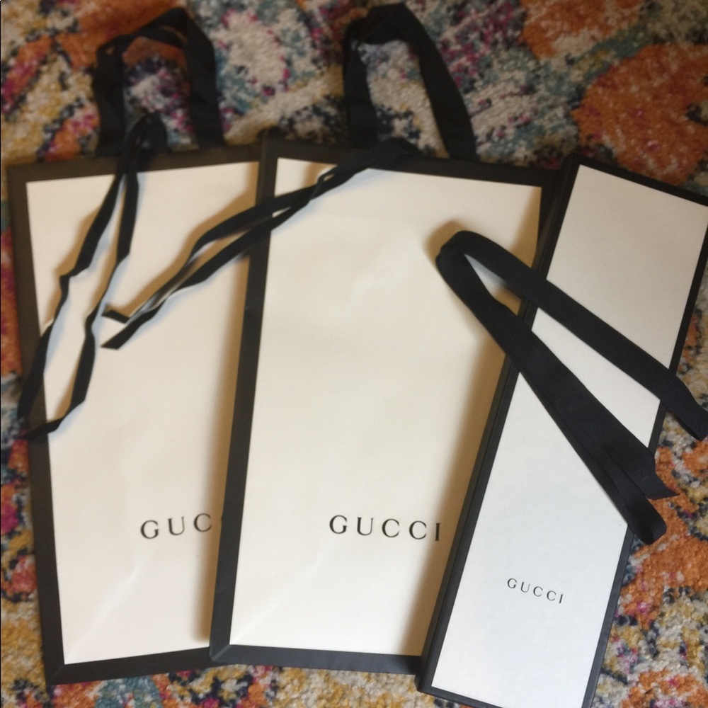 Gucci shopping bags and box